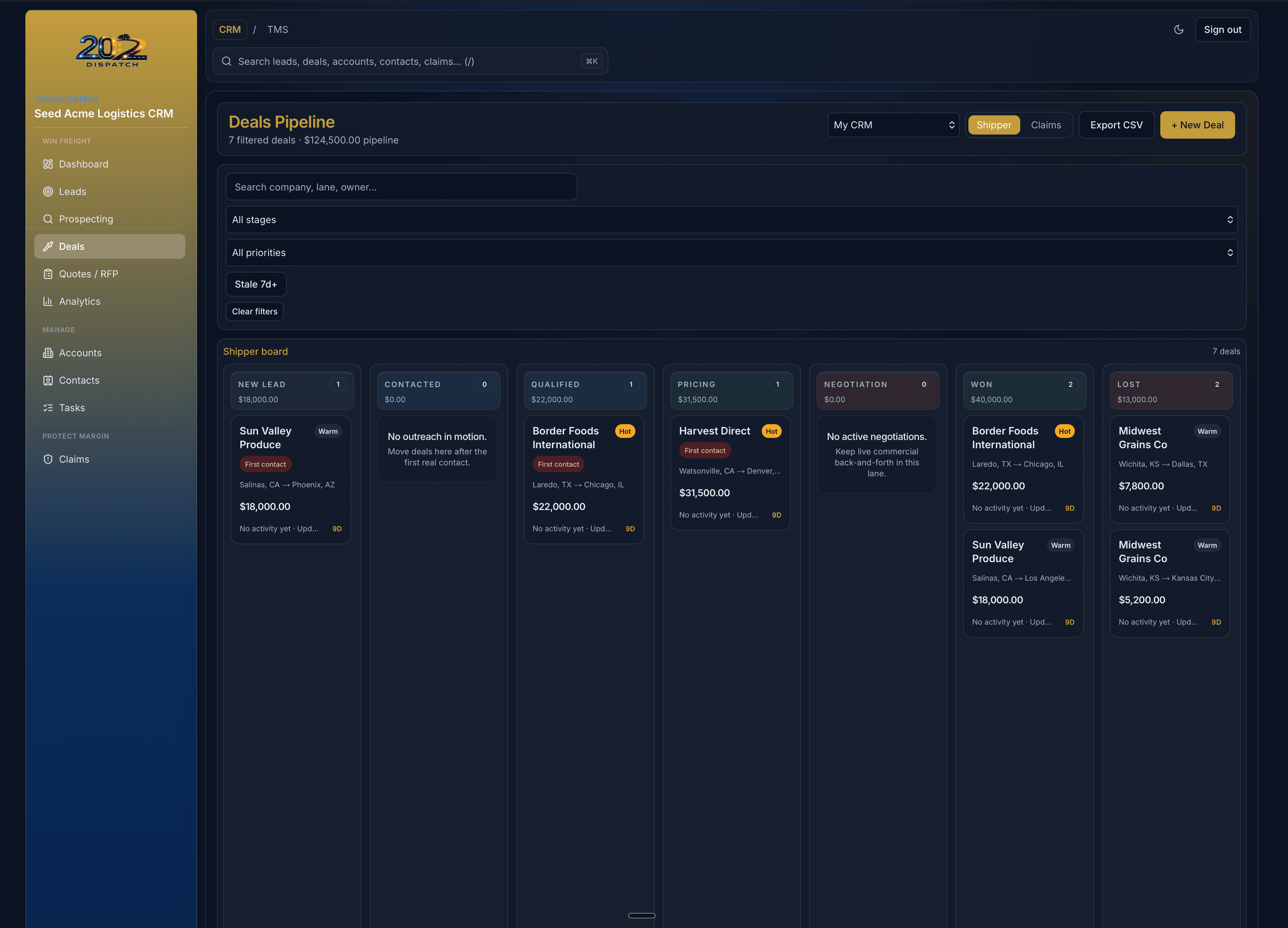CRM pipeline deals screenshot